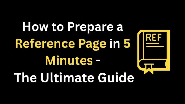 How to Prepare a Reference Page in 5 Minutes The Ultimate Guide
